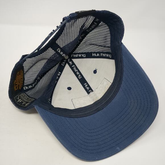 Huk Fishing Patch Snapback Trucker Hat Blue One Size Mesh Back Yupoong - Picture 7 of 9